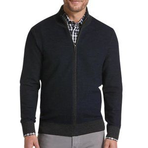 Calvin Klein Ribbed Colorblock Full-Zip Sweater